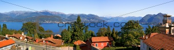 Panoramic view on Lake Maggiore.