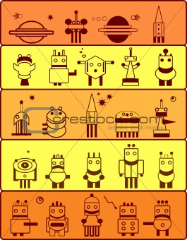 set of robots in cosmos