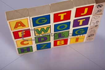 Colorful alphabet blocks, baby