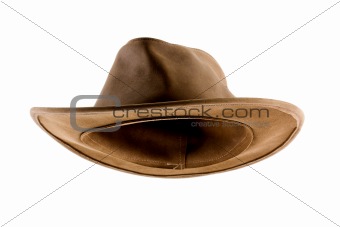 Leather bush hat isolated on white