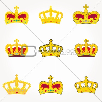 Vector set Heraldic symbols crowns
