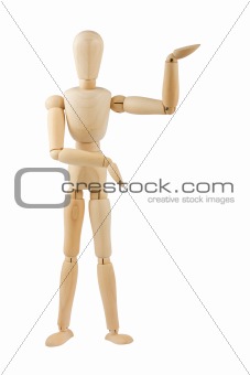Wooden dummy showing product