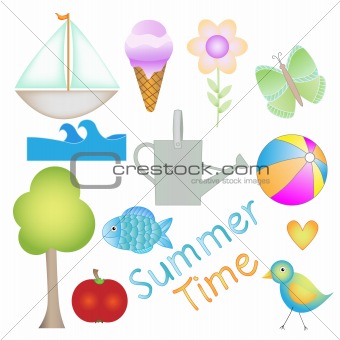 Colorful Summer Time graphics collection