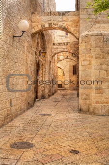Old street in Jerusalem, Israel.