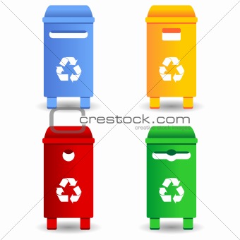 Recycling trash containers
