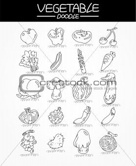 hand draw vegetable icons set