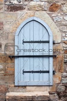 old wooden door with padlock