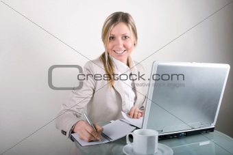 Young Business Woman On A Laptop