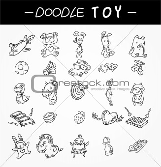hand draw child toy icons set