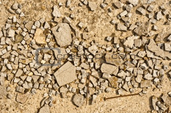 Sharp image of smashed stone