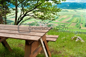 Picnic area in mountains 