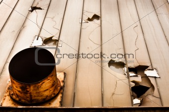 Industrial background with broken glass and ventillation shaft