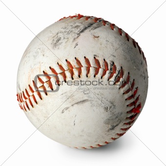 Old baseball isolated