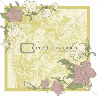 Vector vintage frame with flowers