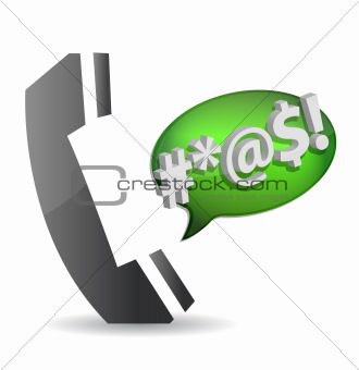 Angry - cursing on the phone concept illustration design