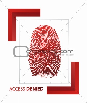 illustration of access denied sign with thumb on isolated background