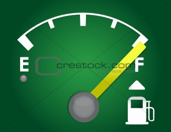 detailed gas gauge illustration design isolated on a dark green background
