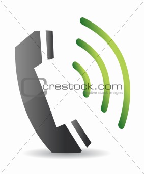 ringing phone illustration design over a white background