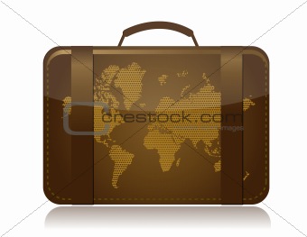travel luggage illustration concept over white