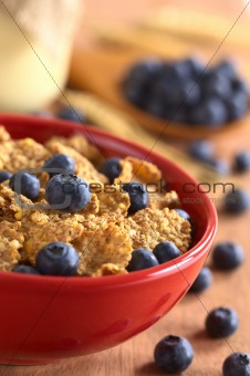 Wholewheat Flakes with Fresh Blueberries