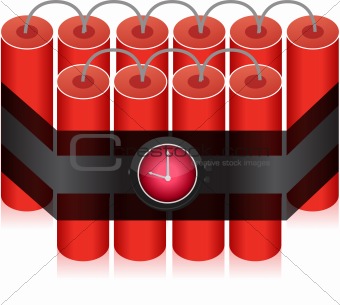 Countdown Time Bomb - Dynamite illustration design isolated over white
