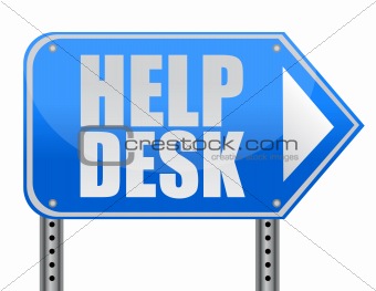 helping road sign support desk illustration isolated over white