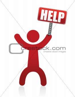 help icon person illustration isolated over a white background