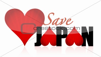Help save japan hearts illustration design isolated over a white background