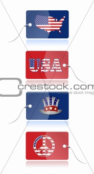 Us icon tags isolated over a white background