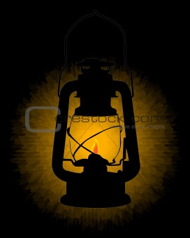 kerosene lamp burning