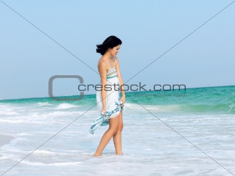 Woman Relaxing on a Beach