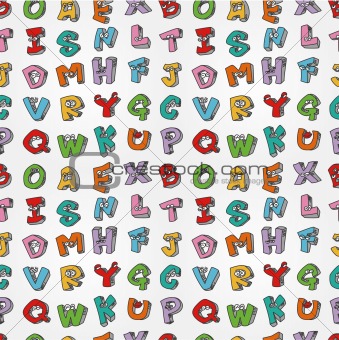 monster letters seamless pattern
