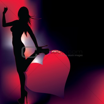sexy silhouette with abstract background