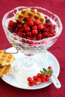Yogurt with caramelized berries