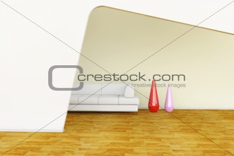 Sofa and two vase