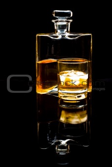 carafe of scotch whiskey or bourbon 