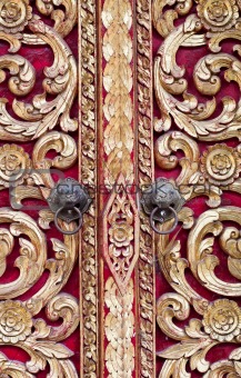 Thai carved doors