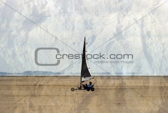 Sand sailing postcard