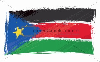 Grunge South Sudan flag