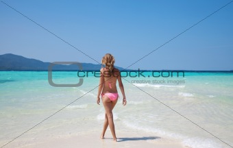 Woman at a tropical beach