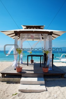 Beach weddings pavilion in Gili islands