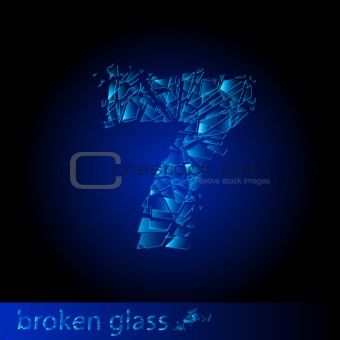 Broken glass  - digit seven