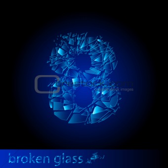 Broken glass  - digit eight