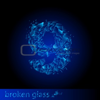 Broken glass  - digit nine