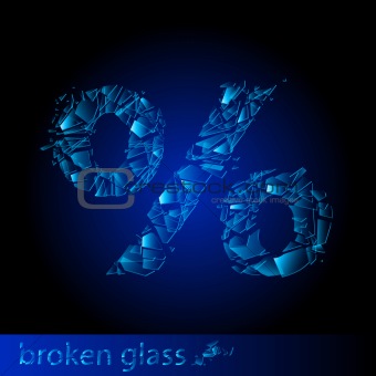 Broken glass  - percentage