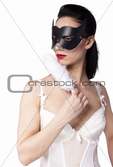 A girl in a black mask