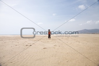 back woman at Lances beach