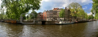 Amsterdam city panoramic view.