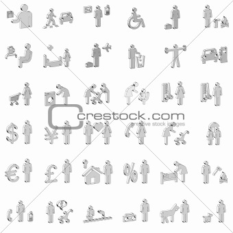 Website and Internet 3D Icons - People