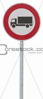 traffic sign: motor lorry (clipping path included)